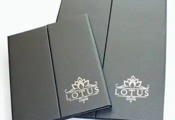 in menu bìa da cao cấp lotus